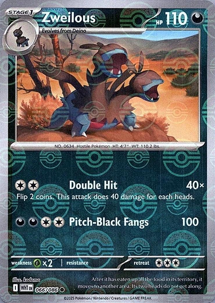 White Flare Zweilous [Poke-Ball] Pokémon card